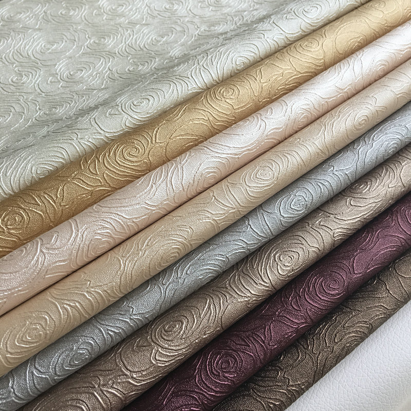 现货新款 玫瑰花纹PVC皮革面料 沙发 移门家居装饰皮料 人造革