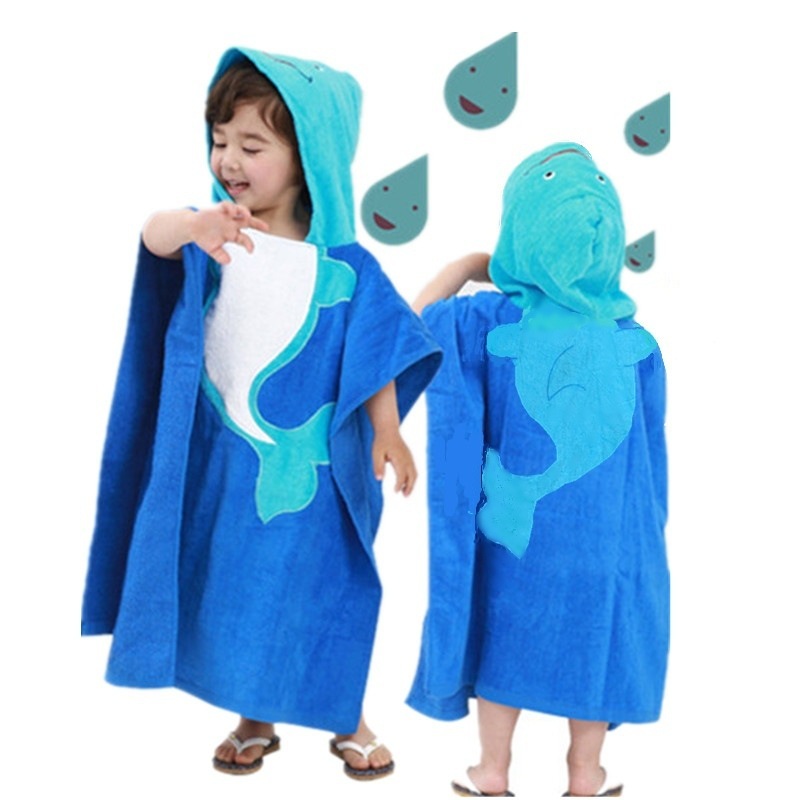 Cartoon Cotton Children's Bath Towel Cape Boys and Girls Baby Wearing Bath Towel Beach Towel Children's Bathrobe Swimwear