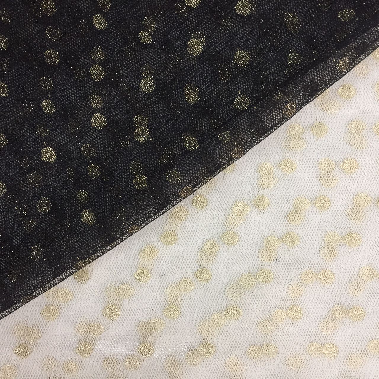 爆款薄透轻颖锦纶蕾丝网布 六角网圆点金丝银丝 打底童装裙子面料