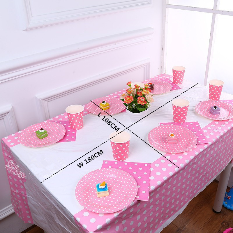 Wholesale birthday Party supplies Party decoration Party candy color polka dot wave point meal cloth disposable tablecloth