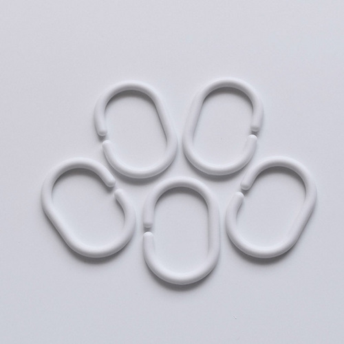 Creative plastic bed curtain accessories, shower curtain hook, thickened curtain, bathroom hanging ring, C-ring hook curtain buckle, 12 pieces