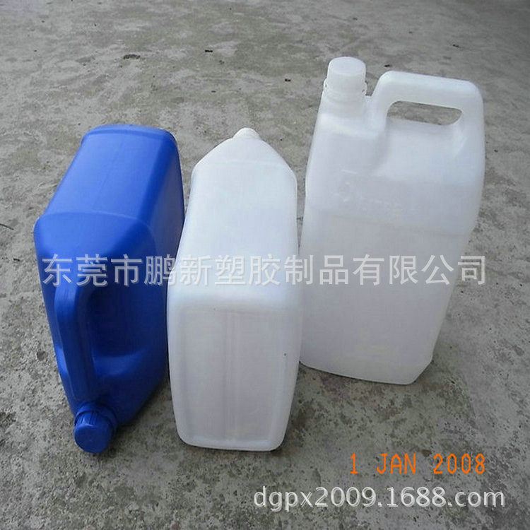 厂家直销5L升扁形塑料壶塑胶罐5KG公斤小口白色食品级塑料桶胶壶