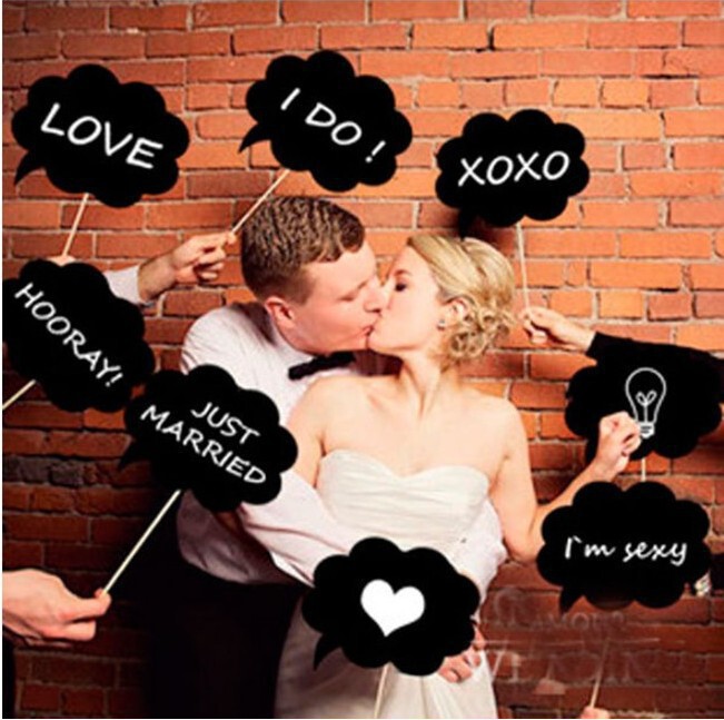 Factory creative wedding DIY Black Card 10-piece photo props wedding photos funny shape wedding