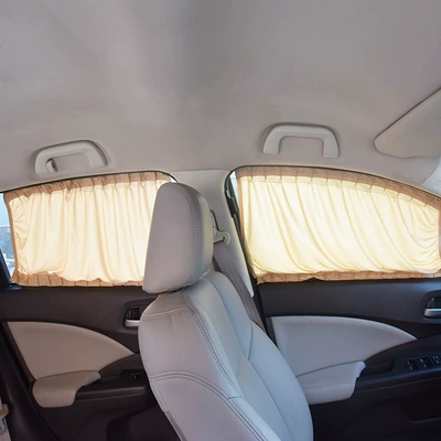 Car curtains curtain blinds car sunshade - beige-pure-cloth-50s-with-elastic-5039cm