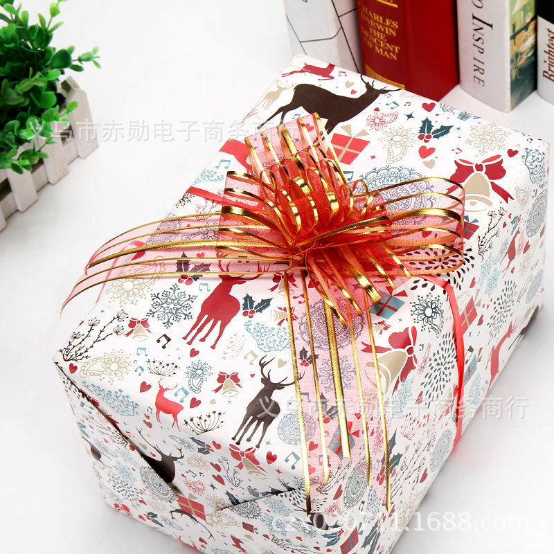 Venta al por mayor 30 medio hilo de nieve de cinco líneas dibujado a mano flor boda coche boda decoración regalo corbata flor celebración diseño hilo cinta