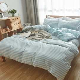 无印天竺棉四件套针织棉4件套纯棉全棉家纺裸睡床品厂家批发代发