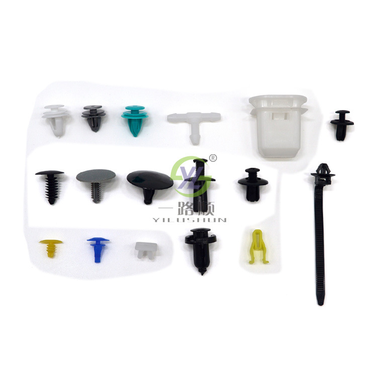 730 unids accesorios del coche combinación en caja hebilla 17 tipos de traje mixto comúnmente utilizado hebilla de coche completo HE43