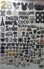 Wholesale Factory Hot Melt Embroidered Rhinestone Badges Hat Clothing Breast Pins Accessories Embellishment Decorative Stickers Bulk Discount