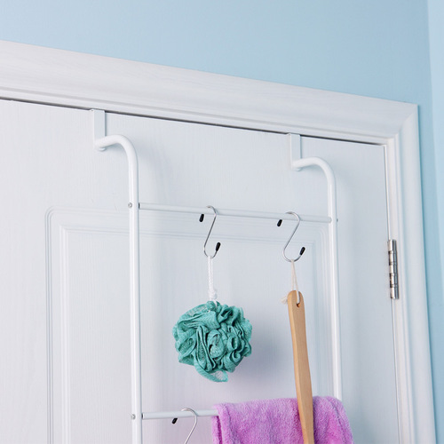 Four-layer door back hook towel bar without punching and traceless bathroom towel rack door-back clothes hanger storage rack