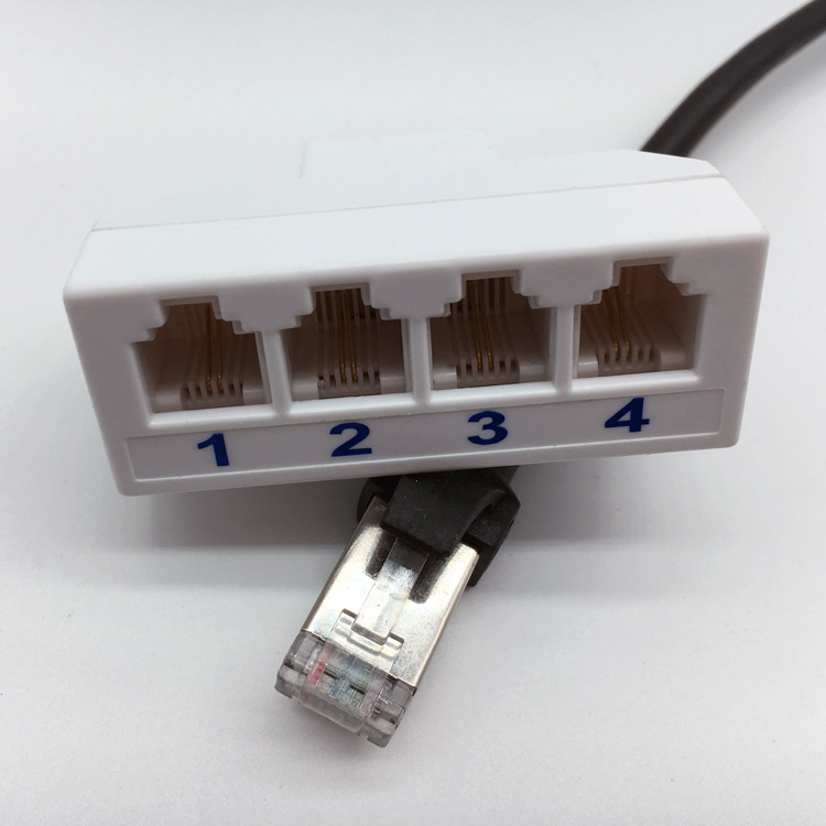 제조업체 RJ45 ~ RJ11 1 점 4 점 네트워크 전화 어댑터 전화 스위치 어댑터
