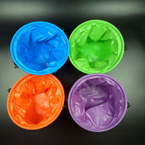 Wholesale thickened small telescopic pen washing bucket art painting bucket beach toy with bucket without partition plastic folding bucket