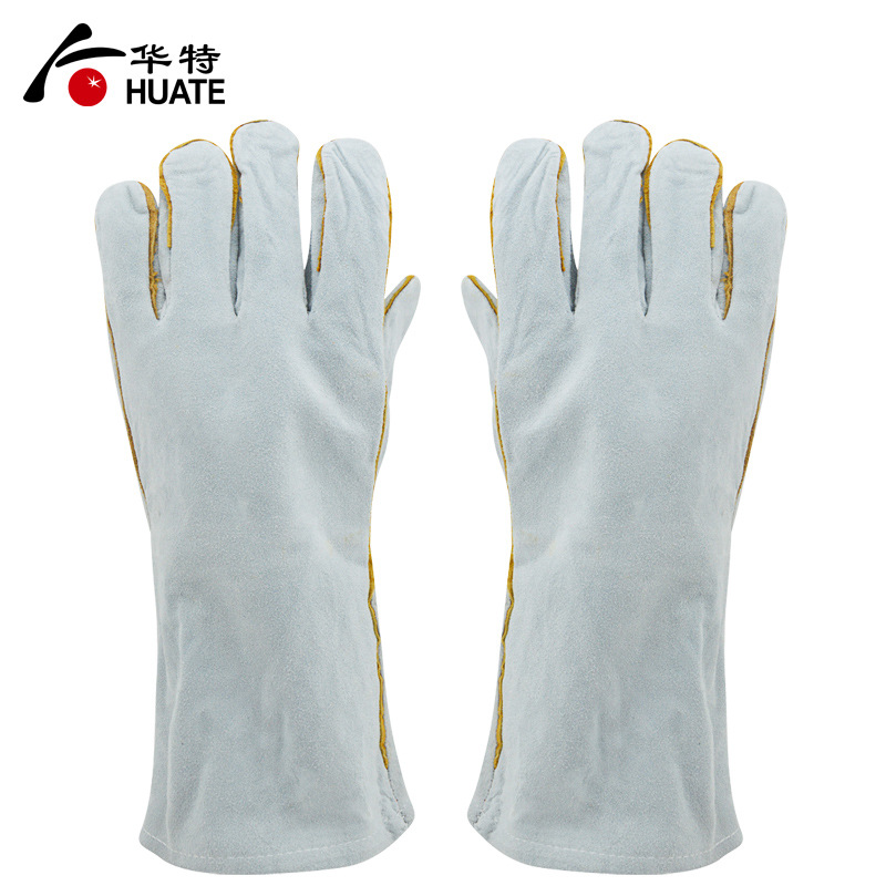 牛皮加长电焊防护劳保手套 加厚耐磨隔热阻燃防飞溅焊接工作防护