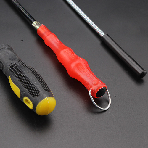 Hardware auto repair tool detector strong magnetic LED light small red and black handle universal suction rod engine monitoring pickup