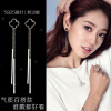 巧兰轩 Silver needle, long universal earrings with tassels, four-leaf clover, bright catchy style, simple and elegant design