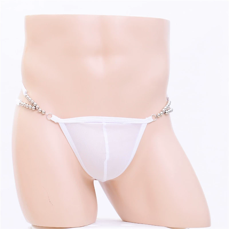 Men's Semi-Transparent Thong Underwear - Sexy, One Size, White/Black/Red/Blue, 自主 Brand