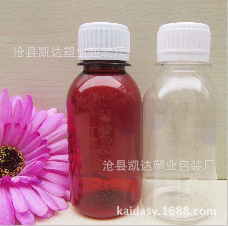 100mlPET糖浆塑料瓶　酒精瓶子透明试剂密封防漏罐装塑料罐小容量