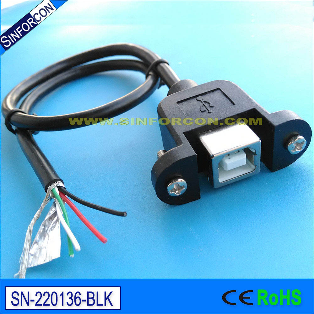 USB B 锁螺丝 带螺帽 IPC ARM 工控 工业主板USB插针 机箱面板线