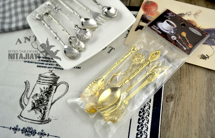 Set lingurițe de cafea stil vintage pentru desert_voghion.com