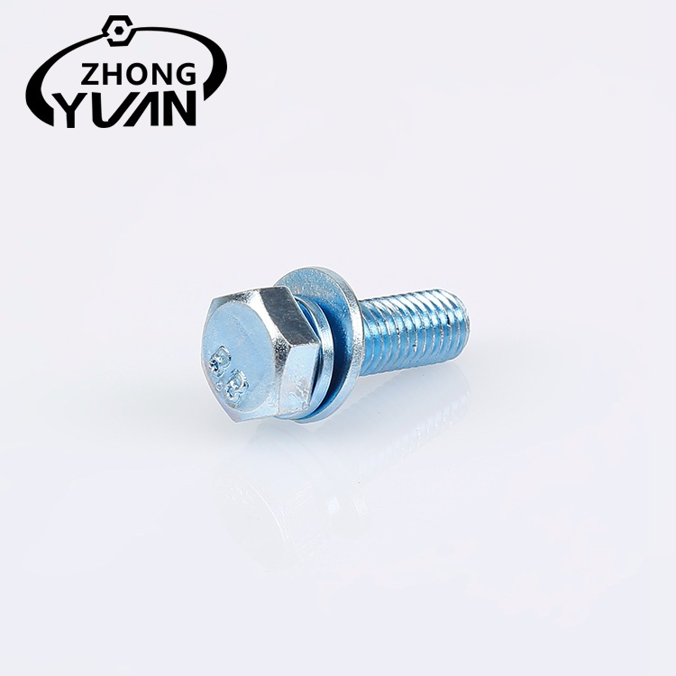 直销不锈钢金属外六角头螺栓弹簧垫圈组合 家具彩色螺丝