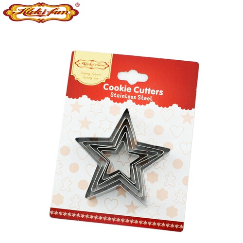 Cross-border exclusive wholesale 5-star stainless steel biscuit mold 5-piece set Sugar cookie mold Christmas DIY baking tools