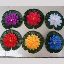 【厂家供应】 仿真荷花仿真布莲花塑料荷花水景装饰品