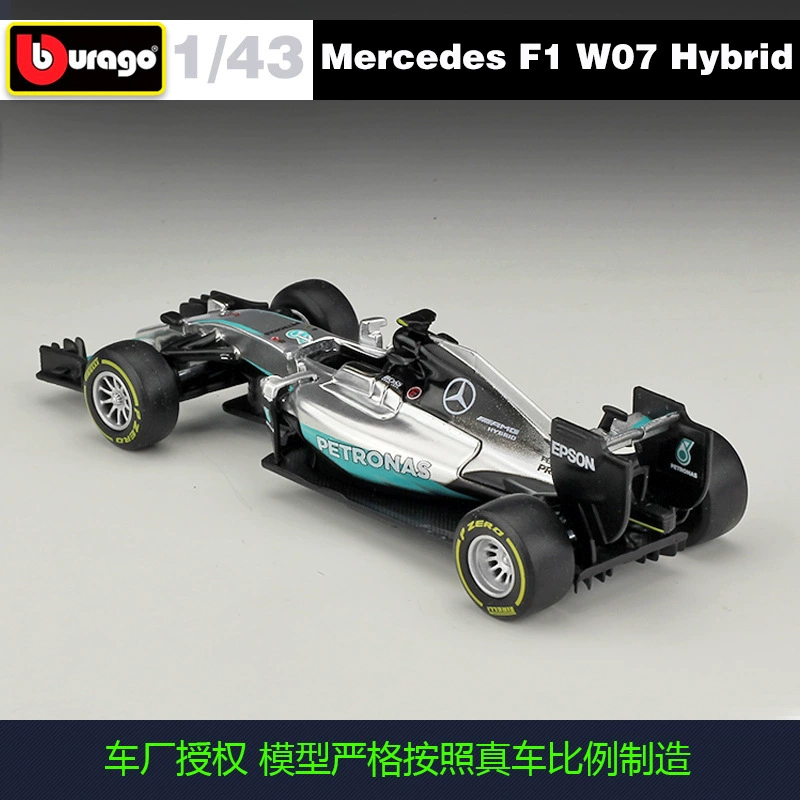 Mercedes Benz, сезон реалистичная металлическая гоночная машина, масштаб 1:43