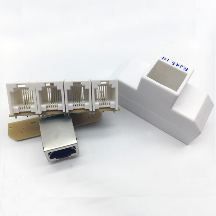 제조업체 RJ45 ~ RJ11 1 점 4 점 네트워크 전화 어댑터 전화 스위치 어댑터