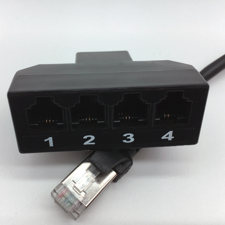 제조업체 RJ45 ~ RJ11 1 점 4 점 네트워크 전화 어댑터 전화 스위치 어댑터