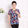 Summer summer clothing, silk short sleeve T-shirt for mother, 2021 collection, for middle age, plus size, wholesale