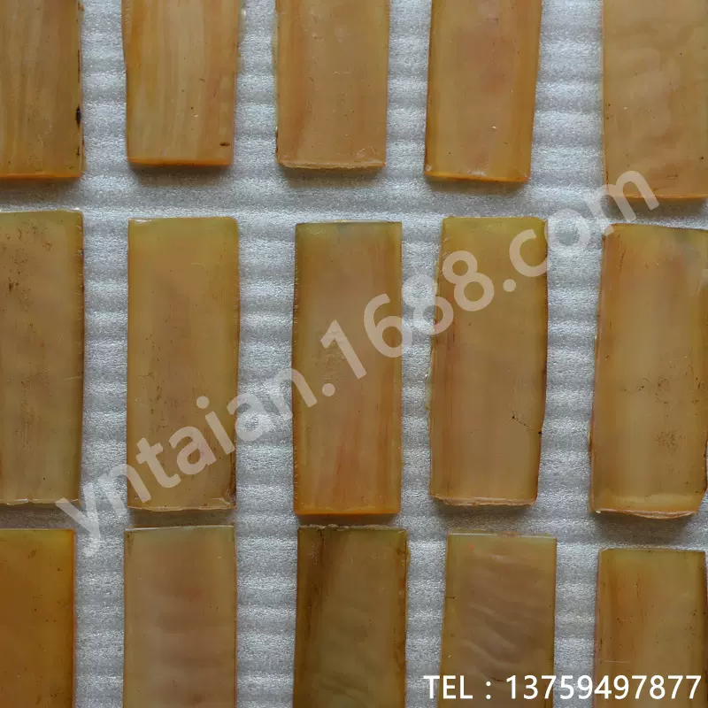 供应牛角切片 艺术背景墙羊角片工艺品定 制 装饰黄牛角原材料