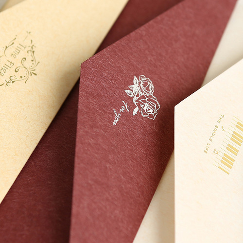 B2/ B3 retro color bronzing Western style blank lining envelope business invitation kraft paper logo thickened