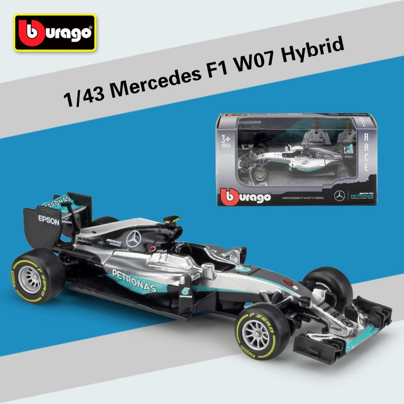 Mercedes Benz, сезон реалистичная металлическая гоночная машина, масштаб 1:43