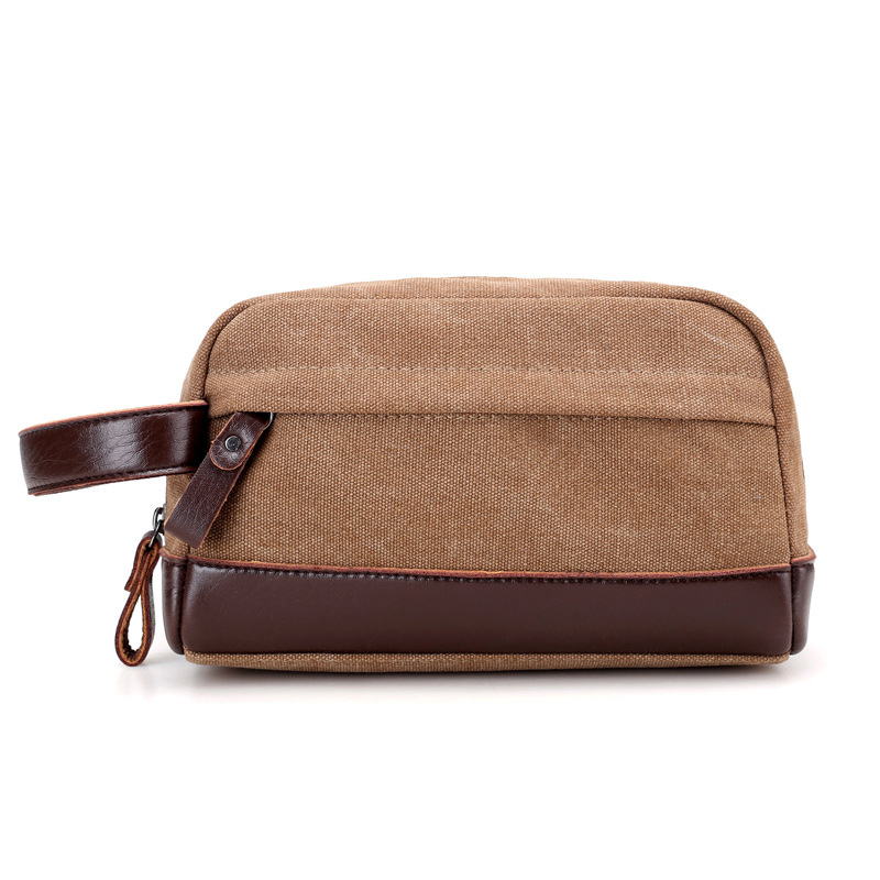 Bolso de lona para hombre 2025 – Estilo retro europeo, clutch con contraste de color, casual y multifuncional