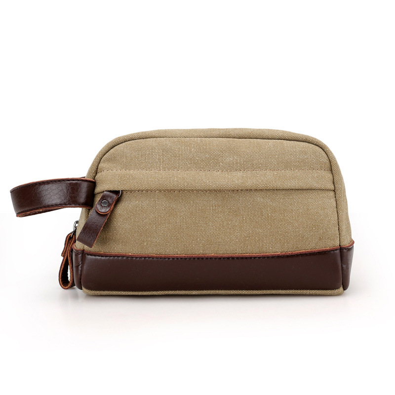 Bolso de lona para hombre 2025 – Estilo retro europeo, clutch con contraste de color, casual y multifuncional