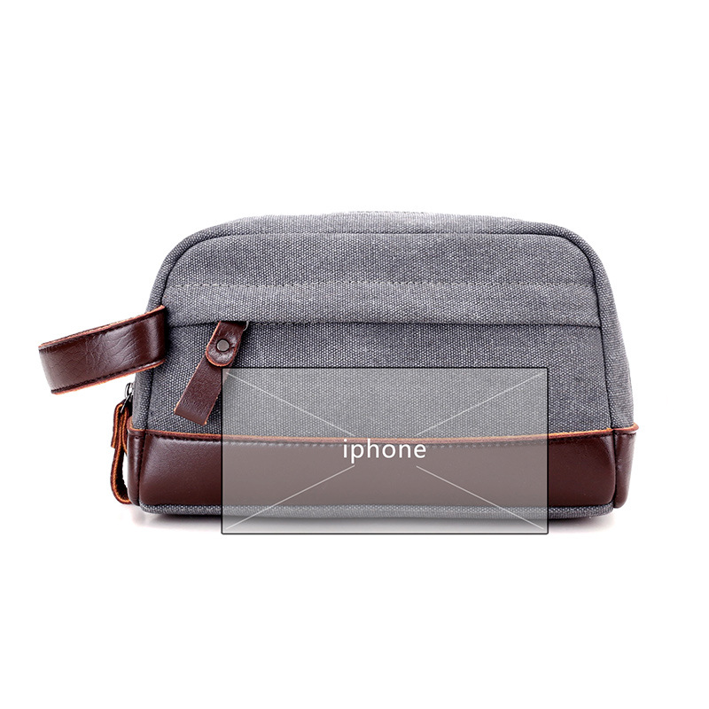 Bolso de lona para hombre 2025 – Estilo retro europeo, clutch con contraste de color, casual y multifuncional