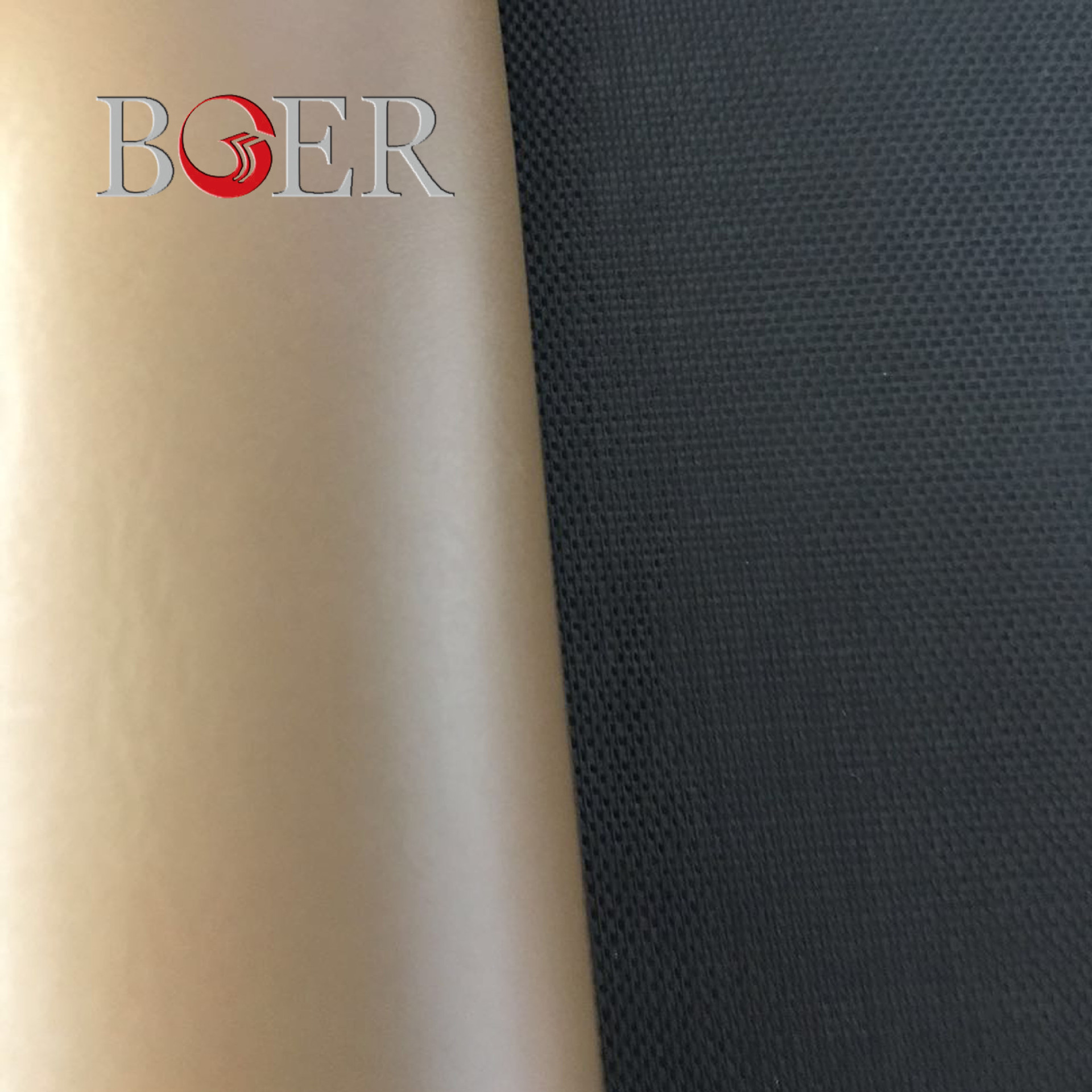 PVC鞋革浅咖色 工厂现货皮革 长丝布 耐刮较软 优质厚皮革