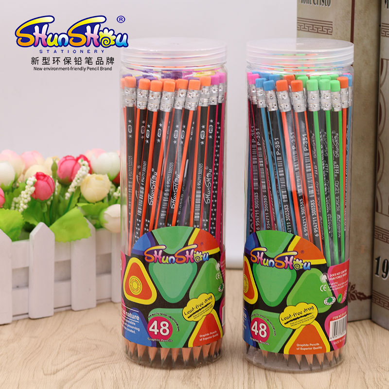 Lápices HB Ecológicos para Niños – Set de 48 con Borrador, Directo de Fábrica