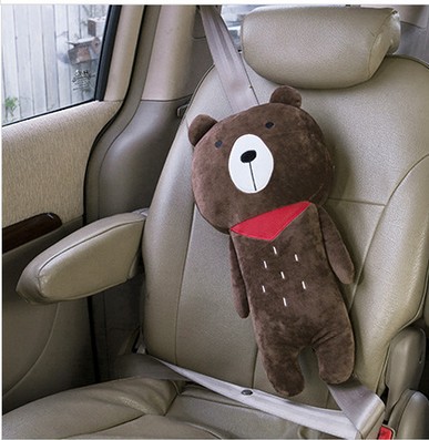 Corea del Sur pequeño animal muñeca niños asiento de coche cubierta la correa seguridad calmante almohada felpa