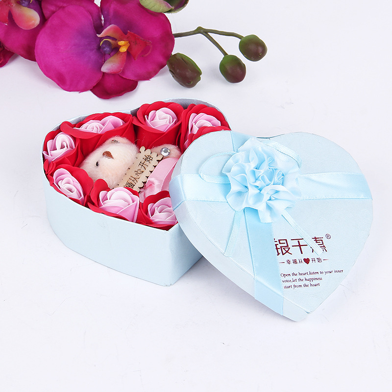 桃心形情人节礼品盒 零食巧克力包装盒 玫瑰花礼盒 天地盖纸盒