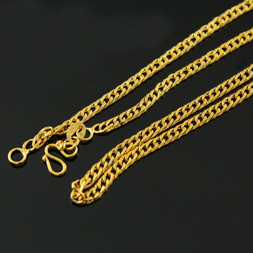 3mm embroidered double buckle necklace for men