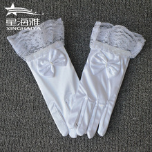 花童手套蕾丝花边公主短款儿童礼服婚纱批发蝴蝶韩版儿童手套