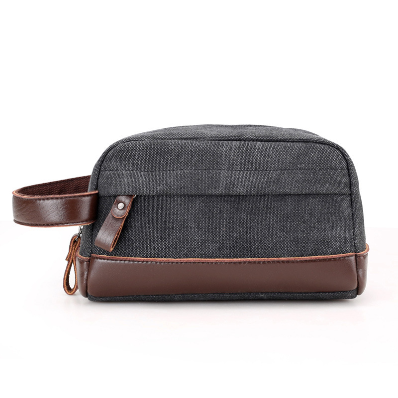 Bolso de lona para hombre 2025 – Estilo retro europeo, clutch con contraste de color, casual y multifuncional