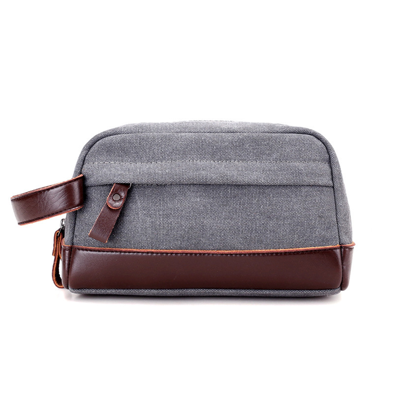 Bolso de lona para hombre 2025 – Estilo retro europeo, clutch con contraste de color, casual y multifuncional