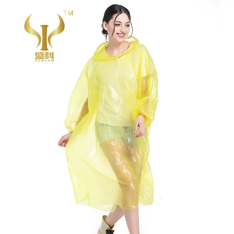 加工定制一次性连体雨衣工地PE套衫骑行徒步旅行全身防水雨披