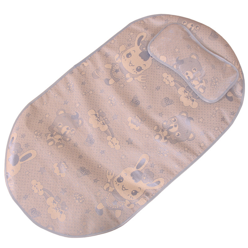 Factory direct wholesale Oval ice silk mat Rabbit Baby mosquito net mat crib baby straw mat children's mat