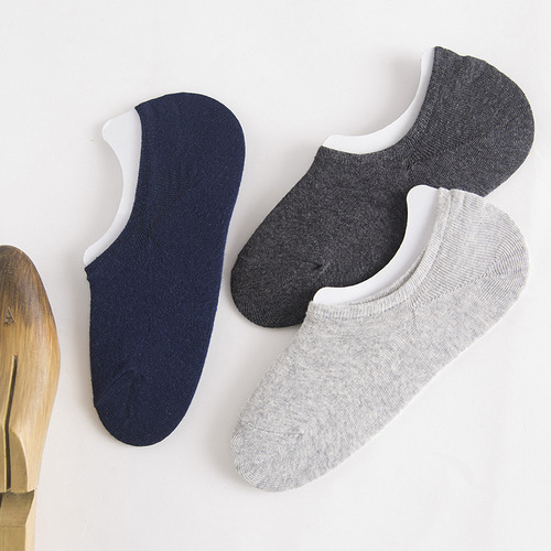 Summer new men's invisible socks solid color cotton short men's boat socks casual breathable solid color men's socks wholesale