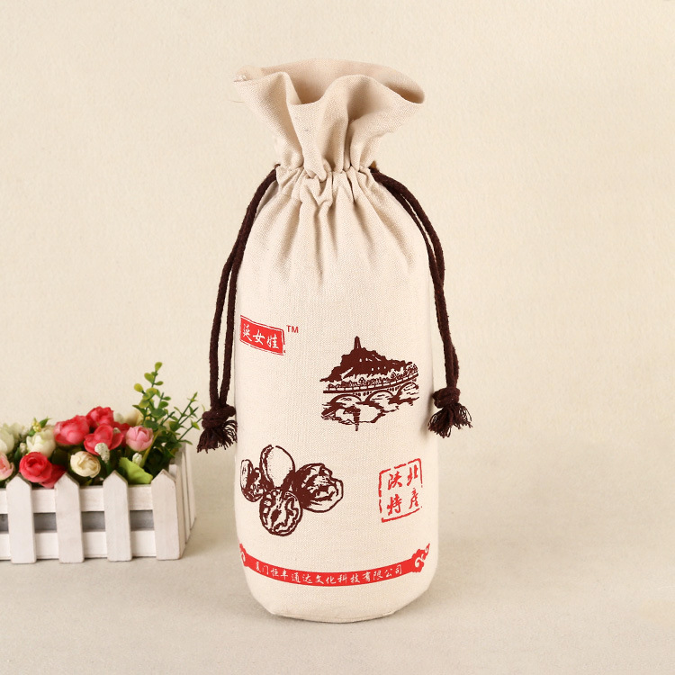 批发广告活动礼品束口袋 大米食品手提抽绳购物包装棉布袋