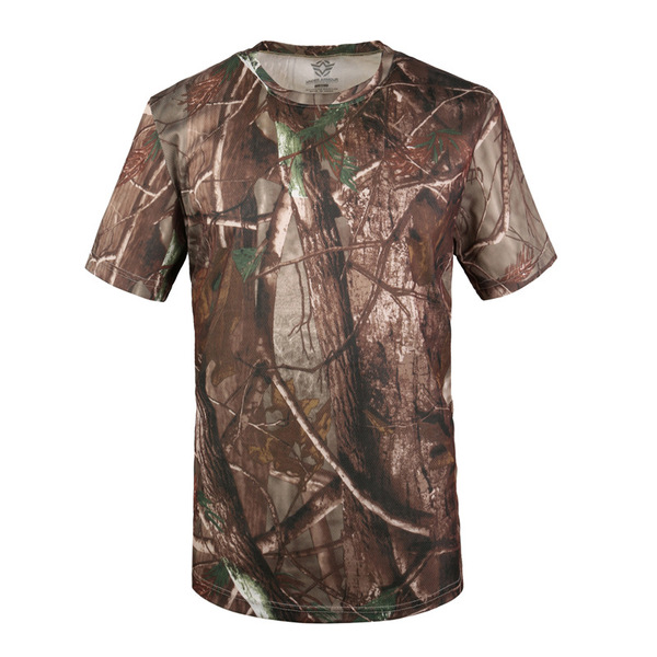ESDY Travel camouflage sports T-shirt with a round collar