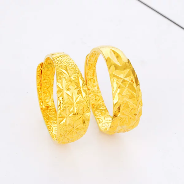 Fashion gold-plated large star opening ring Vietnam sand gold brass couple ring a generation of hair