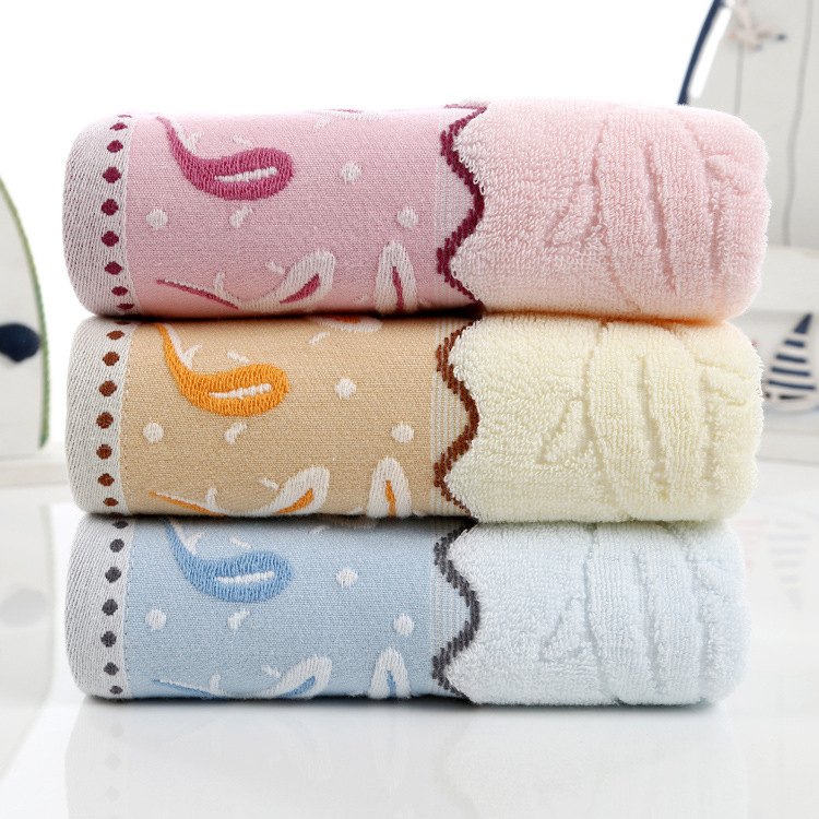 Wholesale thickened cotton towel soft absorbent adult gift towel home daily face towel embroidered logo Wholesale thickened cotton towel soft absorbent adult gift towel home daily face towel embroidered logo